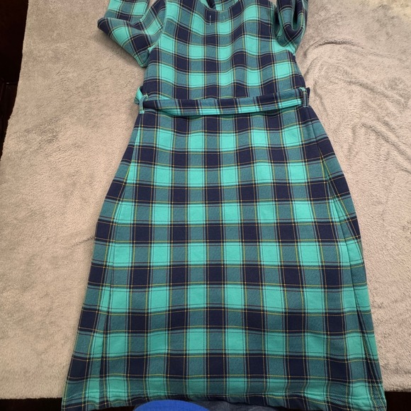 Lands End Serious Sweats Hooded Plaid Robe Belted Cozy Loungewear Size S - Picture 9 of 14